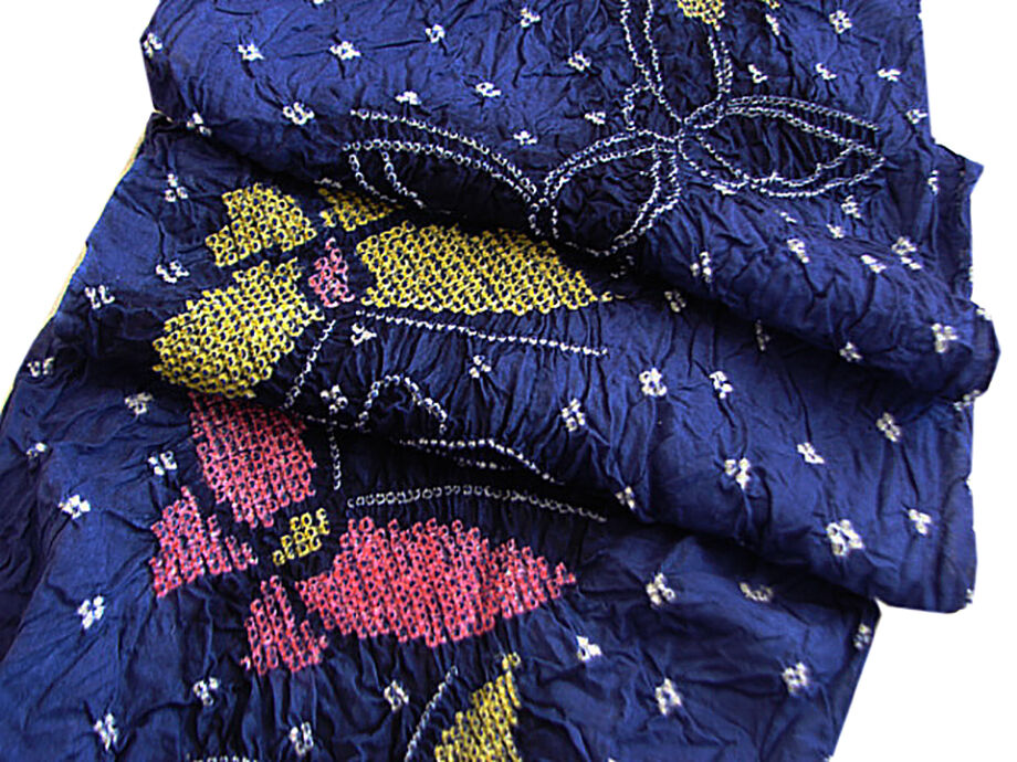 時代屋 裄70ｃｍ 仕立可能 新品 人気 総絞り 手絞り 浴衣 綿 反物 Gm572