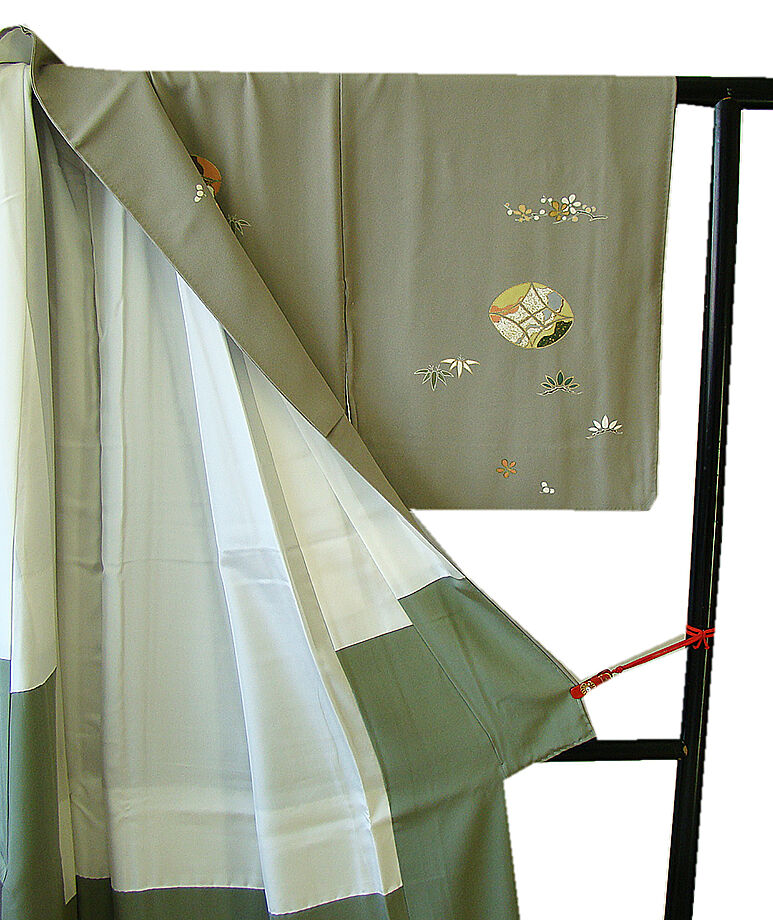 時代屋 美品！裄65.2ｃｍ 極上一越地 金彩加工染 附下げ 訪問着 正絹 仕立上り 袷 152ｃｍ～158ｃｍ HH1044