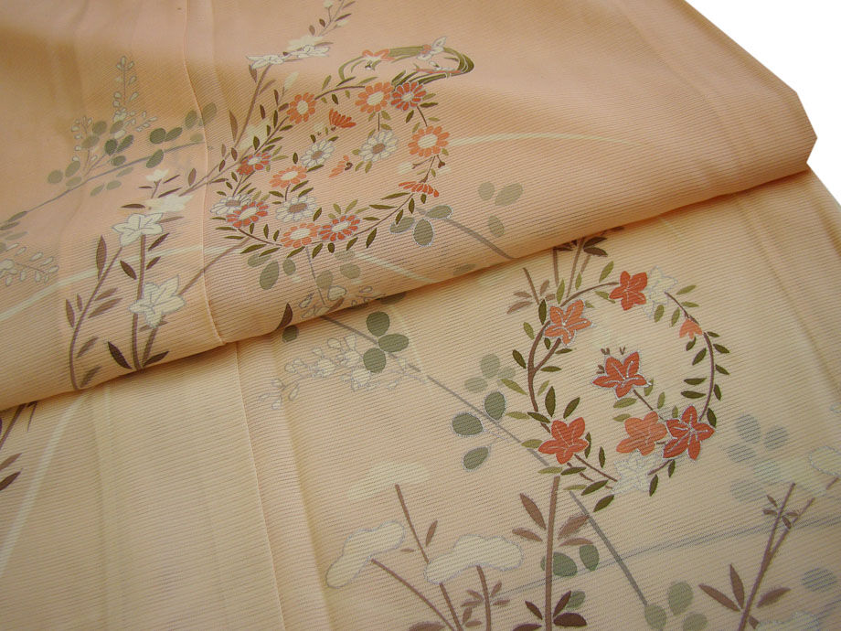 時代屋 良品 夏物 裄68.6ｃｍ ロング寸 駒絽 訪問着 正絹 仕立上り 160cm～168cm Ｈｓ431