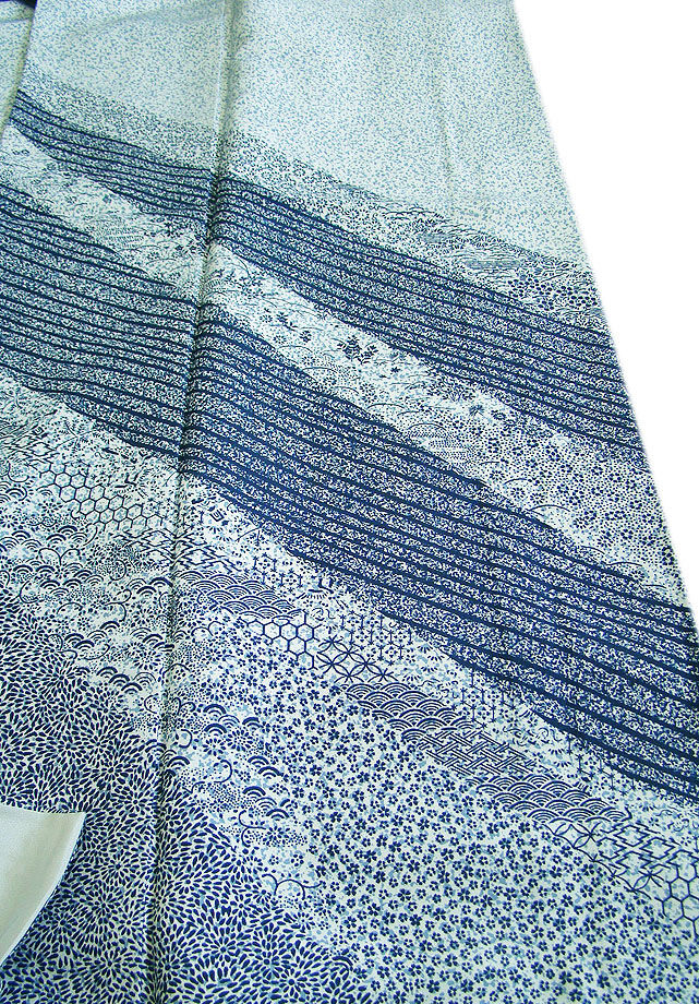 時代屋 裄67.1cm 一越地 たたき染 附下げ 訪問着 袷 正絹 仕立上り 156cm~162cm HH1087