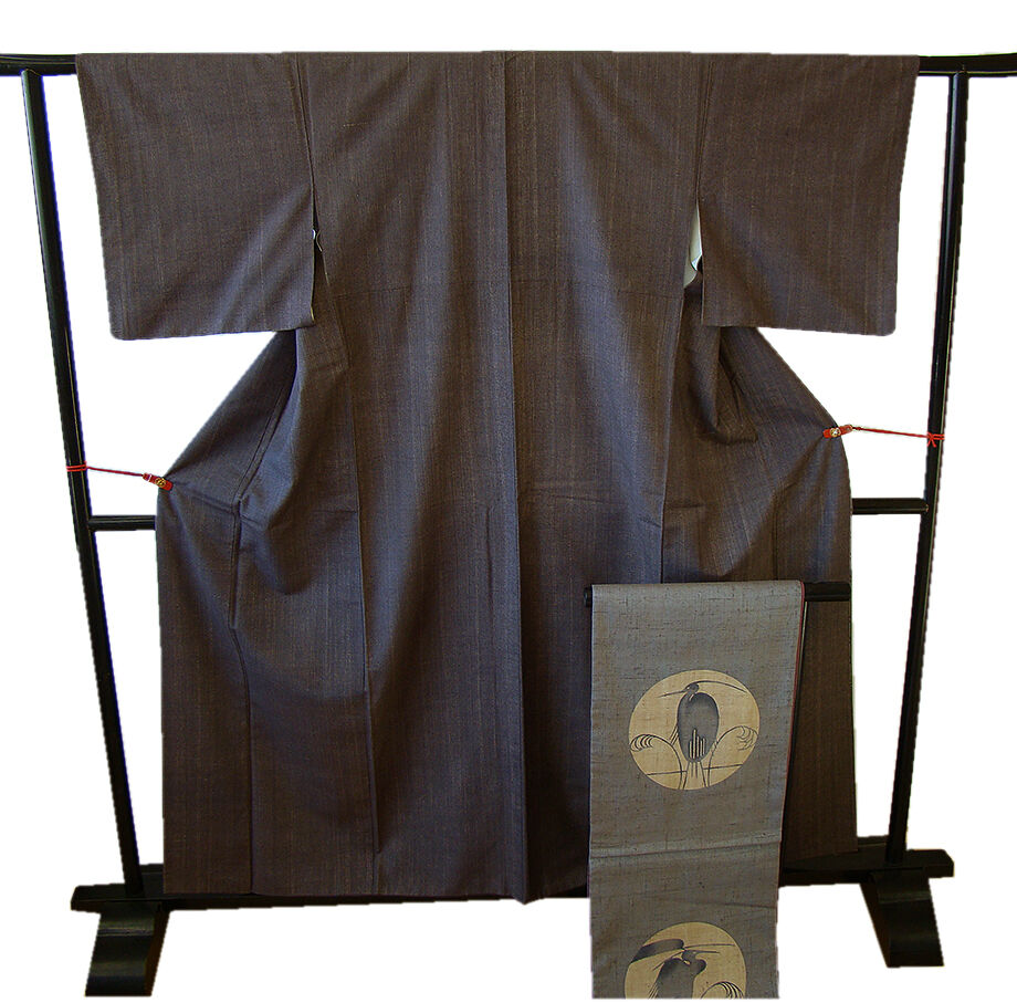 本場大島紬＆紬袋帯・帯揚げ・帯〆４点セット（正絹）未使用＜TT1235＞ 本場大島紬＆紬袋帯・帯揚げ・帯〆4点セット（正絹）未使用＜TT1235