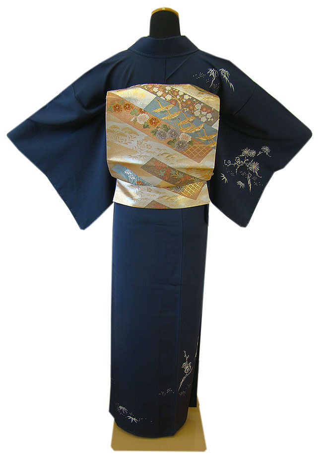 時代屋 裄64.4ｃｍ 作家物 附下げ 訪問着 西陣織 袋帯 帯揚 帯〆 4点 セット 正絹 未使用 仕付糸付 袷 共八掛 150ｃｍ～156ｃｍ HH1407