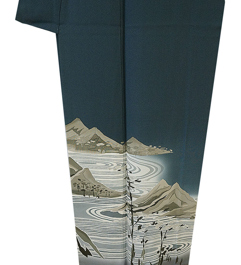 時代屋 裄66.3ｃｍ 縮緬地 附下げ 訪問着 西陣織 袋帯 4点 セット 正絹 仕立上り 袷 五三の桐 154ｃｍ～160ｃｍ ＨJ267