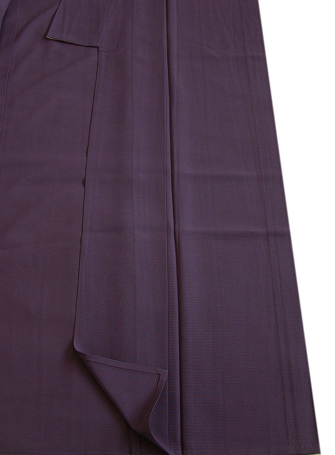 時代屋 裄66.3ｃｍ 夏物 お茶事 駒絽 ３本絽 桑の実色 色無地 正絹 未使用 仕付糸付 丸に横木瓜 154ｃｍ～160ｃｍ Ｍ849