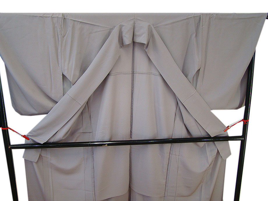 時代屋 裄77.7ｃｍ 夏物 超ロング寸 175ｃｍ用 駒絽 ５本絽 色無地 正絹 仕立上り うそつき袖 揚羽扇蝶 170ｃｍ～176ｃｍ Ｍ852