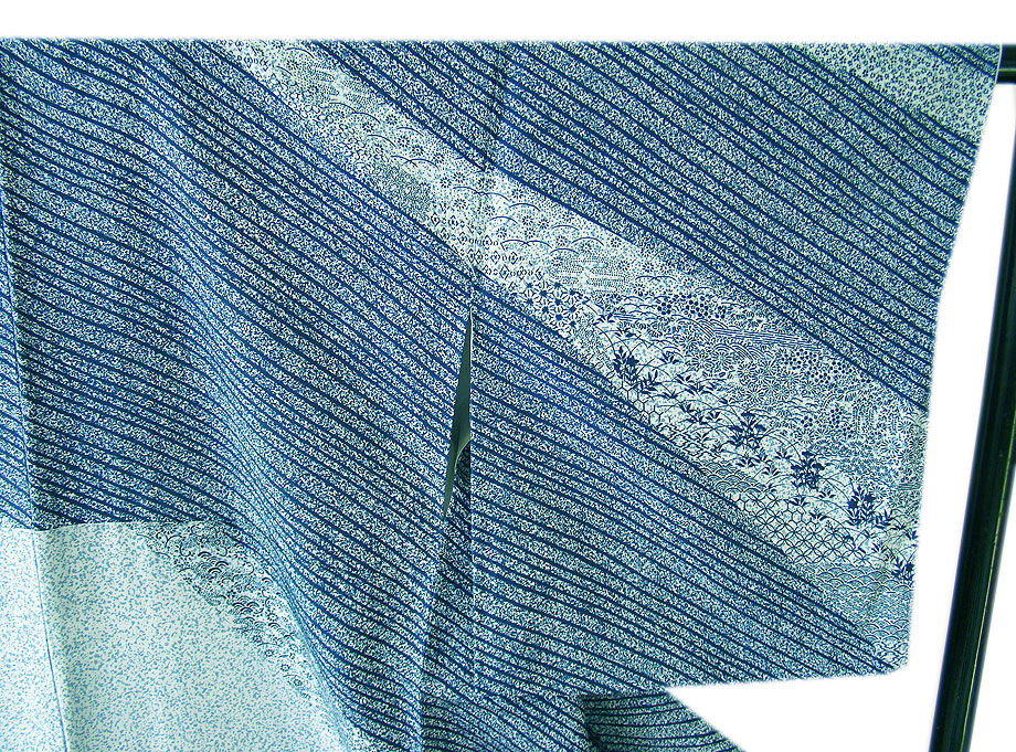 時代屋 裄67.1cm 一越地 たたき染 附下げ 訪問着 袷 正絹 仕立上り 156cm~162cm HH1087