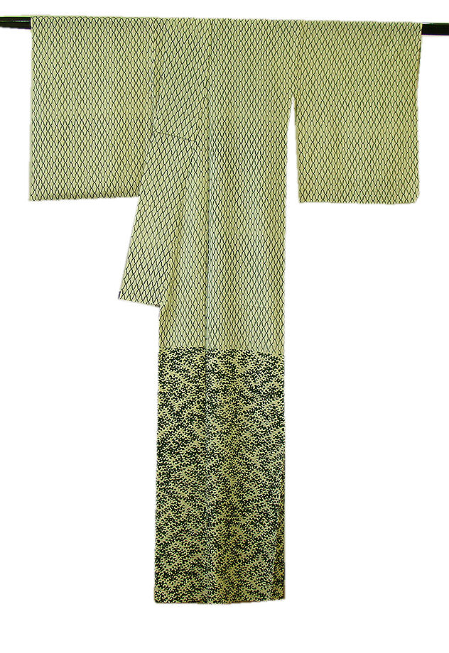 時代屋 裄65.2ｃｍ 夏物 絽縮緬 附下げ 訪問着 正絹 仕立上り 152ｃｍ～158ｃｍ ＨH437