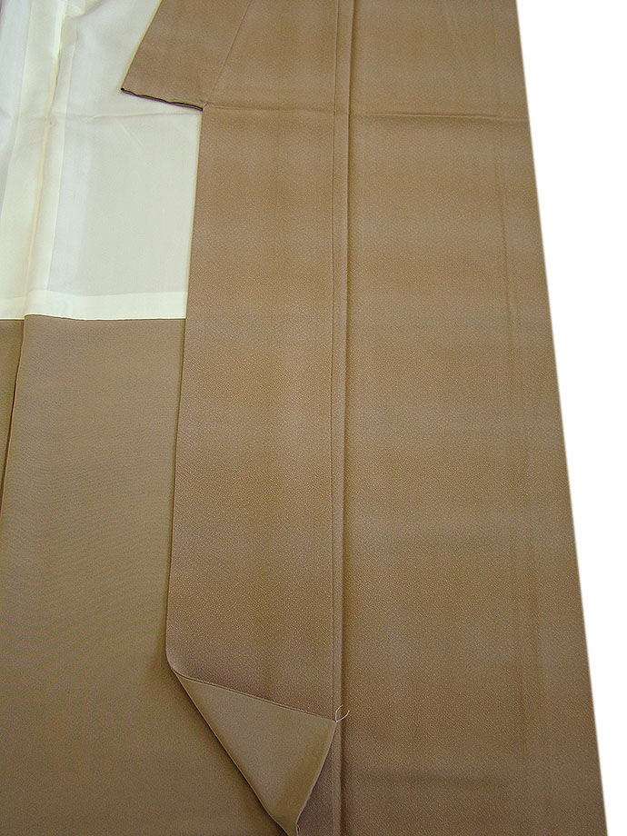 時代屋 裄67.5ｃｍ 作家物 たたき染 無地 小紋 正絹 未使用 仕付糸付 袷 丸に笹竜胆 156ｃｍ～162cm KK513