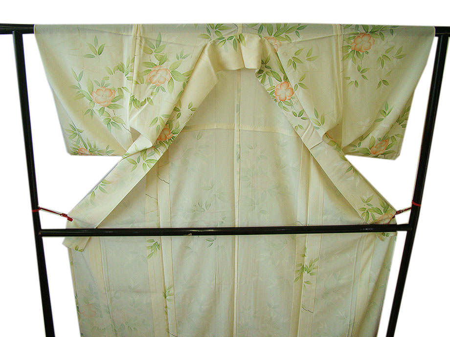 時代屋 裄66.3ｃｍ 夏物 お茶事 駒絽 ３本絽 小紋 正絹 仕立上り 154ｃｍ～160ｃｍ KK598