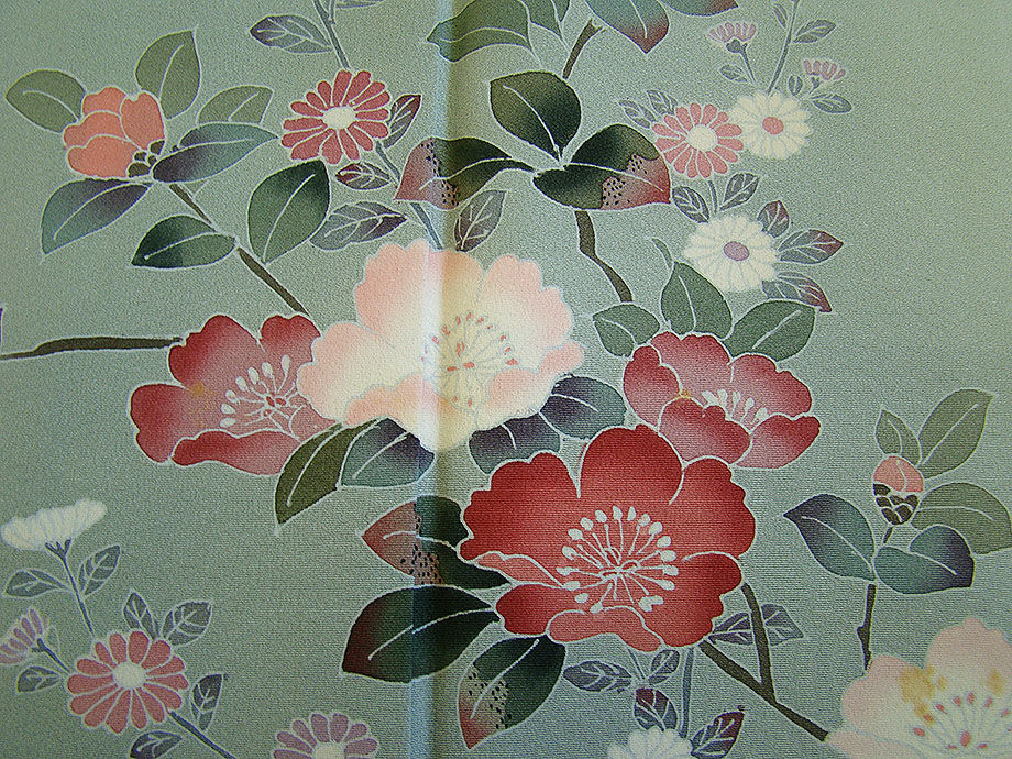 時代屋 裄65.6ｃｍ 作家物 極上縮緬地 本加工染 附下げ 訪問着 正絹 仕立上り 袷 共八掛 152ｃｍ～158ｃｍ HH1129