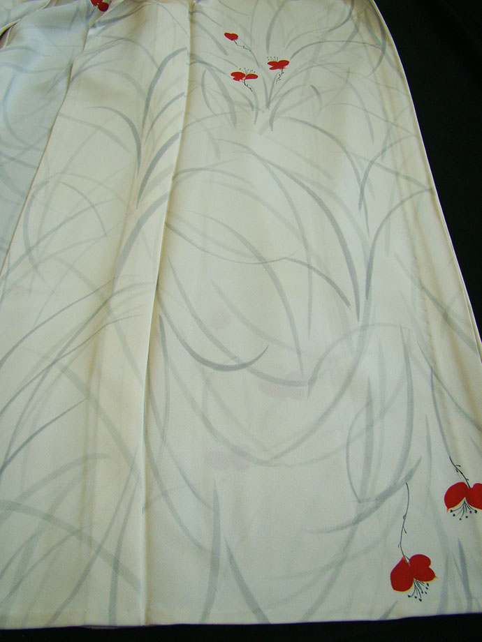 時代屋 美品 単衣 裄69cm ロング寸 白地 小紋 正絹 未使用 162cm～168cm Kｓ922