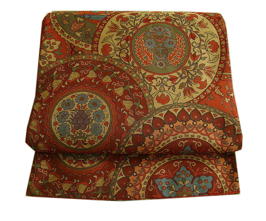 時代屋 裄66.7ｃｍ 本場 大島紬 なごや帯 帯揚げ 帯〆 ４点 セット 正絹 径横絣 7マルキ 仕立上り 袷 148ｃｍ～154ｃｍ TT542