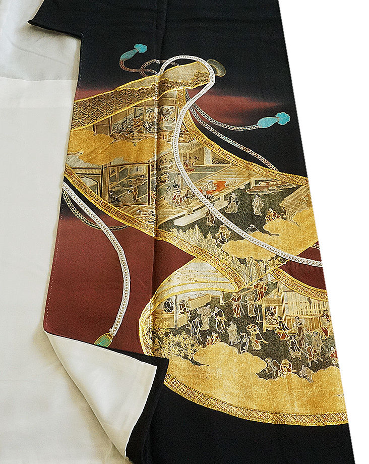 時代屋 裄68.2cm 作家物 極上一越地 たたき染 本加工染