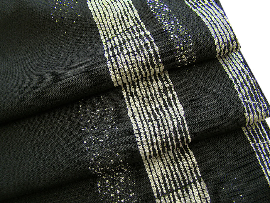 時代屋 裄65.2ｃｍ 夏物 お茶事 黒地 駒絽 ５本絽 小紋 正絹 仕立上り 居敷当て付 152ｃｍ～158ｃｍ Ｋ375