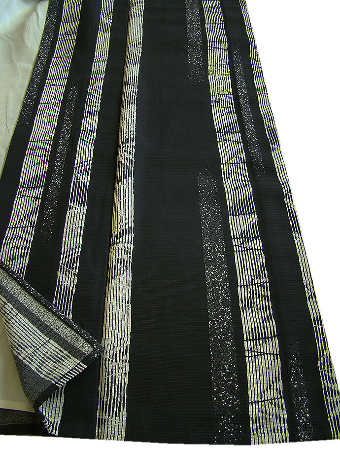 時代屋 裄65.2ｃｍ 夏物 お茶事 黒地 駒絽 ５本絽 小紋 正絹 仕立上り 居敷当て付 152ｃｍ～158ｃｍ Ｋ375