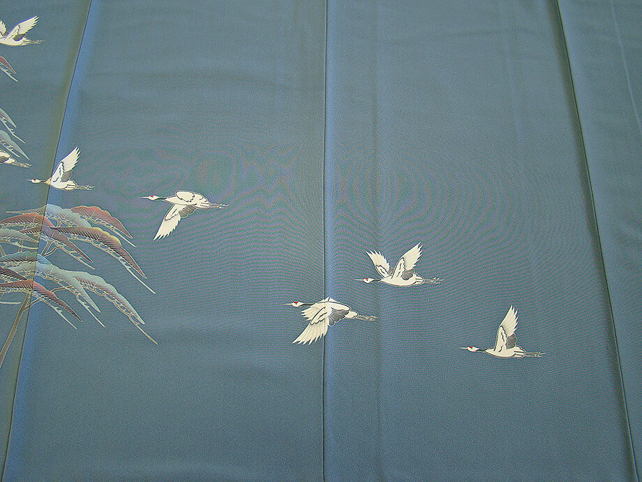 時代屋 裄63.3ｃｍ S寸 作家物 極上一越地 本加工染 附下げ 訪問着 正絹 仕立上り 袷 147ｃｍ～153ｃｍ HH584