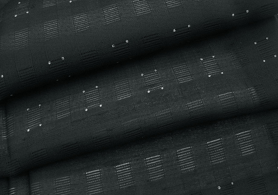 時代屋 裄66.3ｃｍ 新品 夏物 小粋 黒地 紗 小紋 正絹 未使用 仕付糸付 居敷当て付 154ｃｍ～160ｃｍ KK580