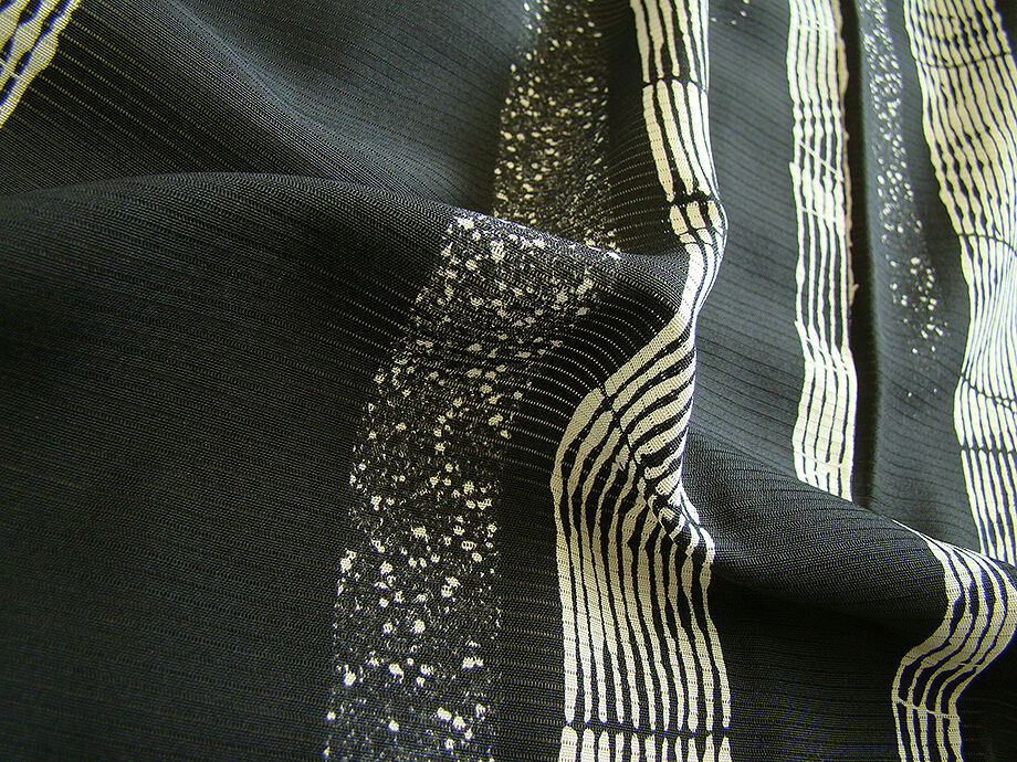 時代屋 裄65.2ｃｍ 夏物 お茶事 黒地 駒絽 ５本絽 小紋 正絹 仕立上り 居敷当て付 152ｃｍ～158ｃｍ Ｋ375