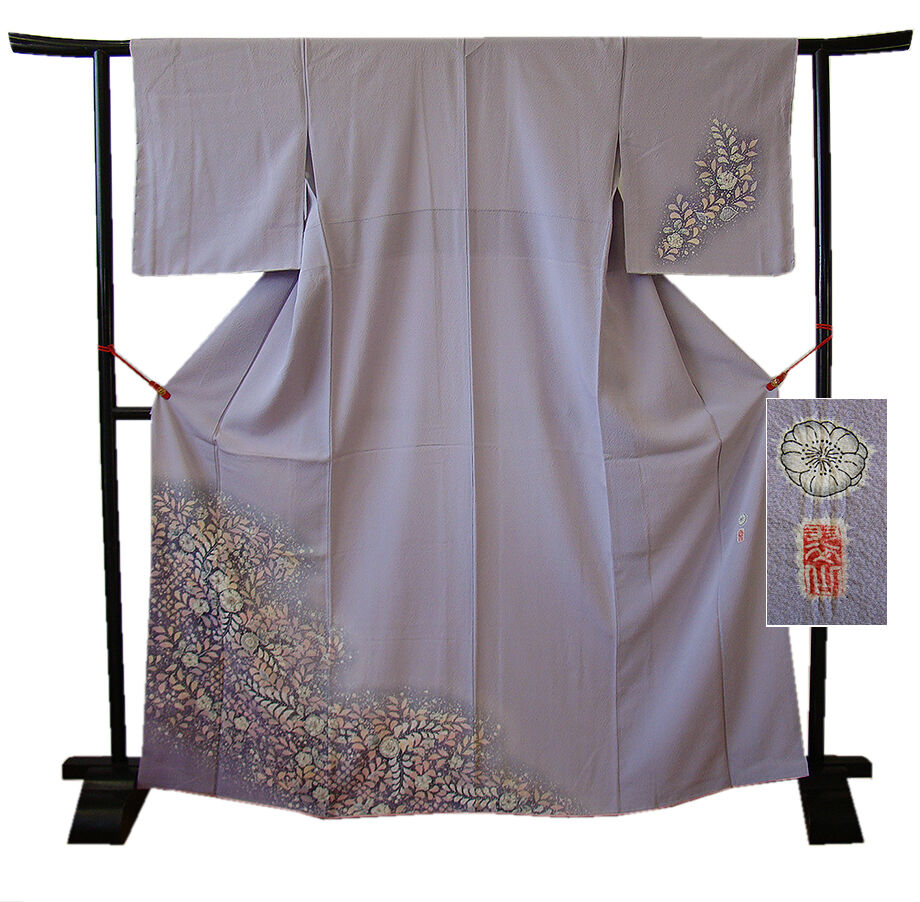 時代屋 裄66.7cm 翠山工房 極上縮緬地 人気 辻が花 附下げ