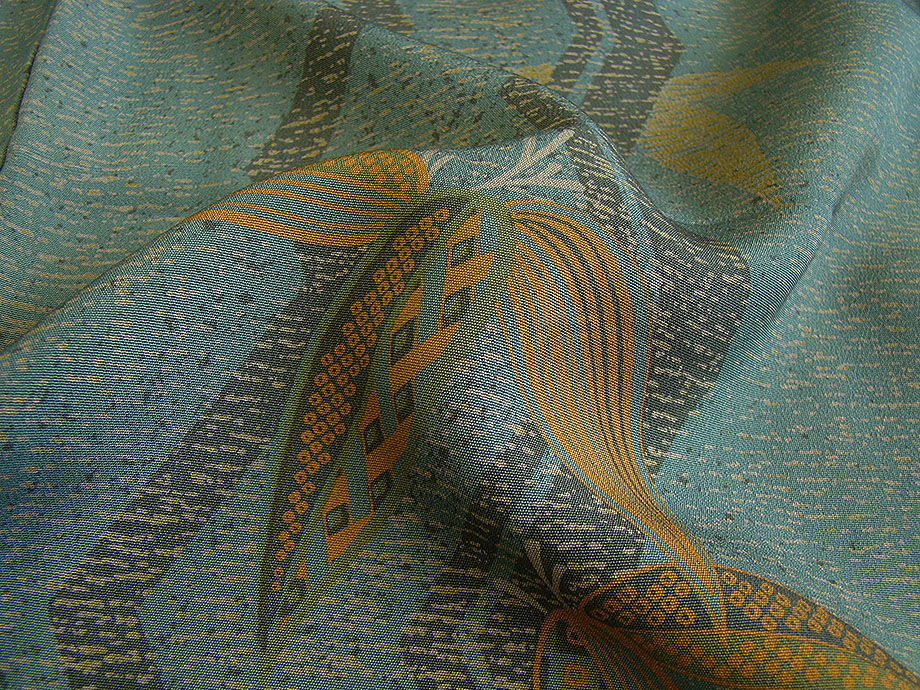 時代屋 裄63.3ｃｍ 一越地 小紋 なごや帯 帯〆 帯揚げ 4点 セット 正絹 未使用 仕付糸付 袷 148ｃｍ～154ｃｍ KK497