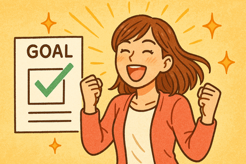 目標を達しした女性