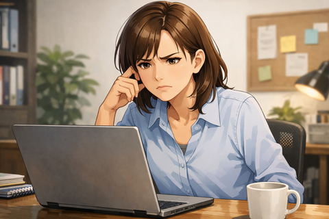 結果でないで悩む女性