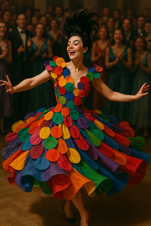 個性的なドレスを着ている女性