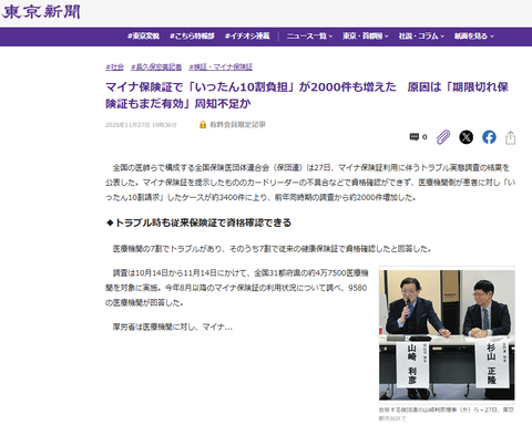 マイナ健康保険　１０割負担