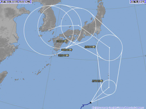 台風急カーブ６