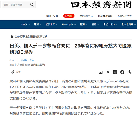 日経　医療情報を提供