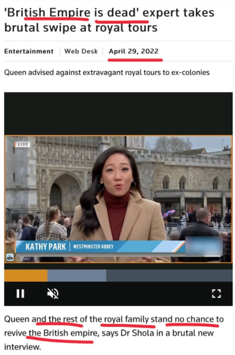 エリザベス死亡の報道