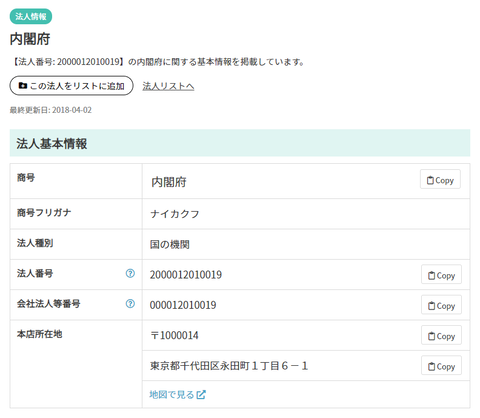 内閣府は株式会社