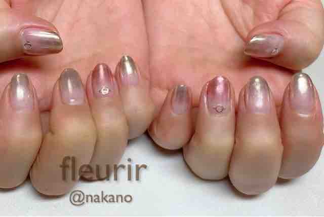 キャンペーン中 2色のミラーグラデーション 中野ネイルサロン Fleurir のブログ プライベートネイルサロン