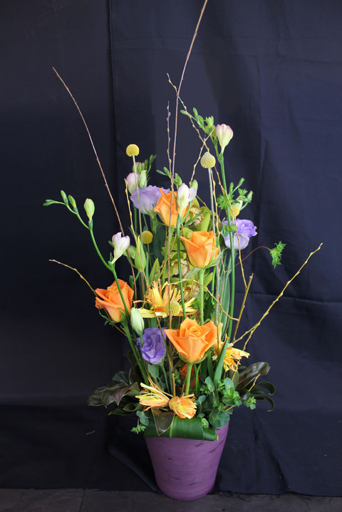 パラレルオレンジ紫アレンジ