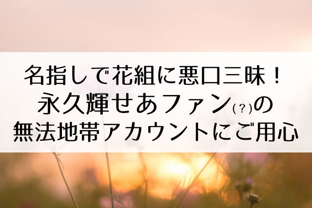 花組ファンへ 永久輝せあファン 花組アンチ垢を更新中 Twitterの カリーナの偽アカウント についての警告 Flowercage Tdie Flower Cage カリーナの宝塚依存症ブログ