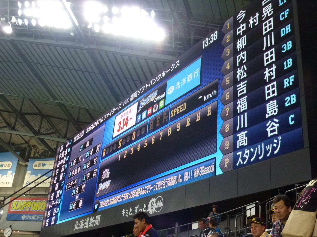 15年プロ野球観戦記 5 23 土 Sh対f 札幌ドーム 野球観戦と飛行機と海外旅行とか
