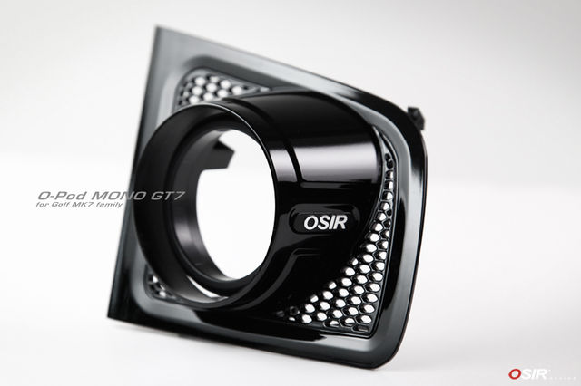 VW ゴルフ7 エアベント・シングルメーターポッド/グロスブラック 【OSIR】 新品/GOLF7/ OSIR O-Pod Mono シングルメーターポッド取付（フォルクスワーゲン