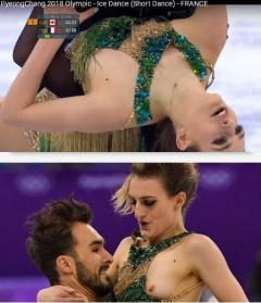 平昌五輪のアイスダンスでフランス組が乳首ポロリ