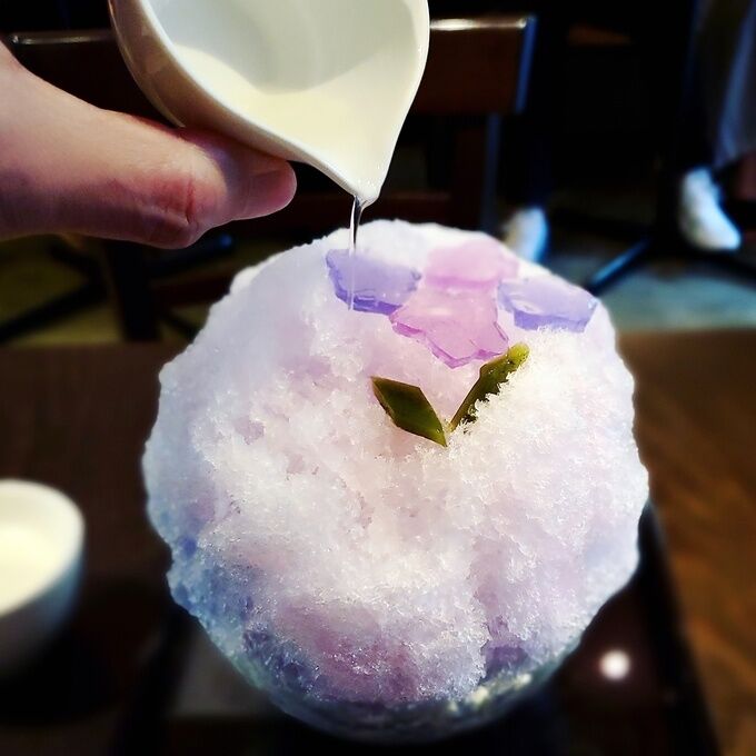 鎌倉にあるこまち茶屋の季節限定 紫陽花 モチーフのかき氷が可愛すぎ ご飯屋サン