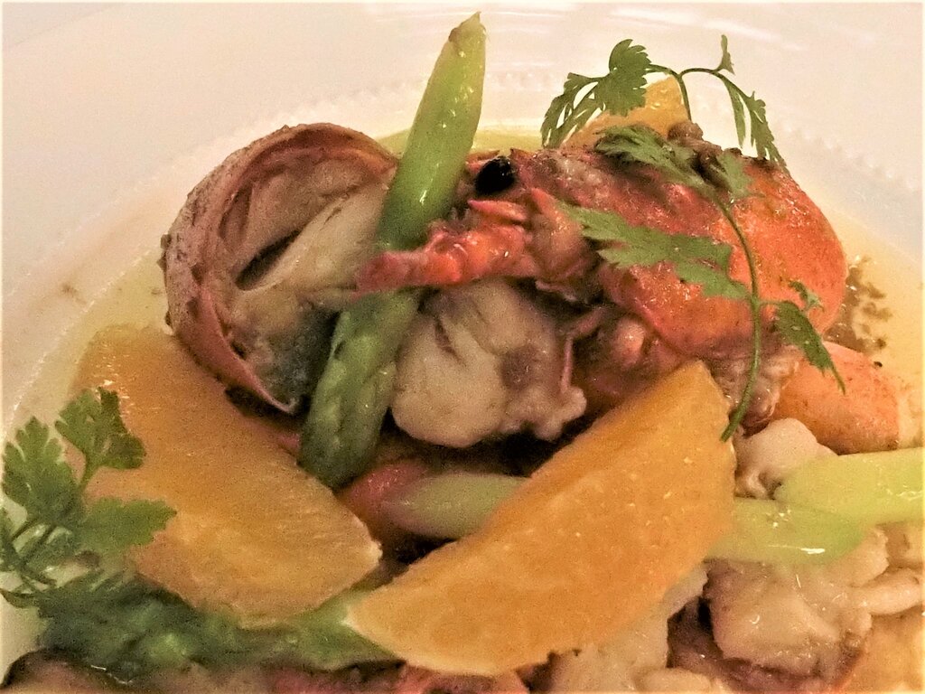 オマール海老のソテー アンチョビオレンジ風味 三越前 ぶらり ふらり西やら東やら 美味しいもの探し2nd