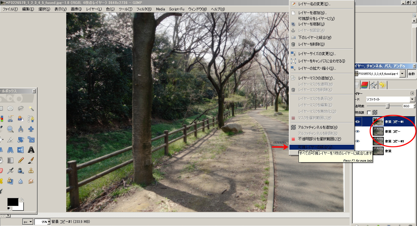 GIMPでやるHDR(露出合成)の後処理というかトーンマッピング