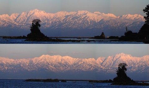 立山連峰パノラマ壁紙自作