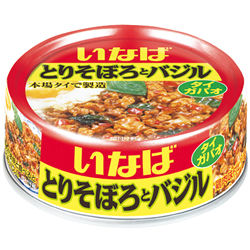 とりそぼろとバジル