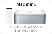 Mac mini. Intel Core Duo 1.66GHz. 74,800ߤ顣