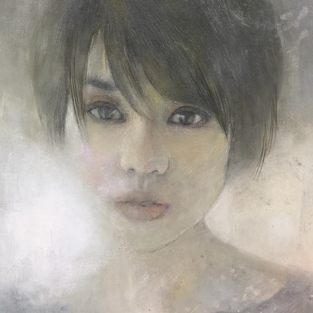 粉川江里子「白く…1」油彩 2015 証明書付 粉川江里子「白く…1」油彩 2015 証明書付