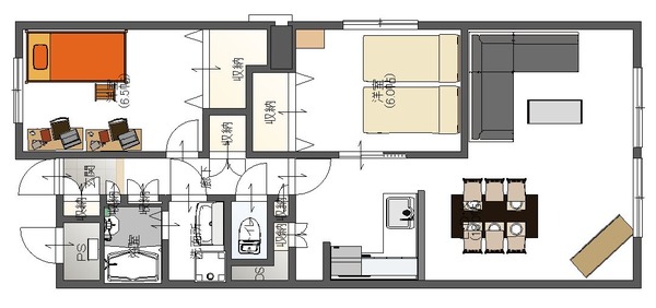 平面図　リフォーム後　カラー2