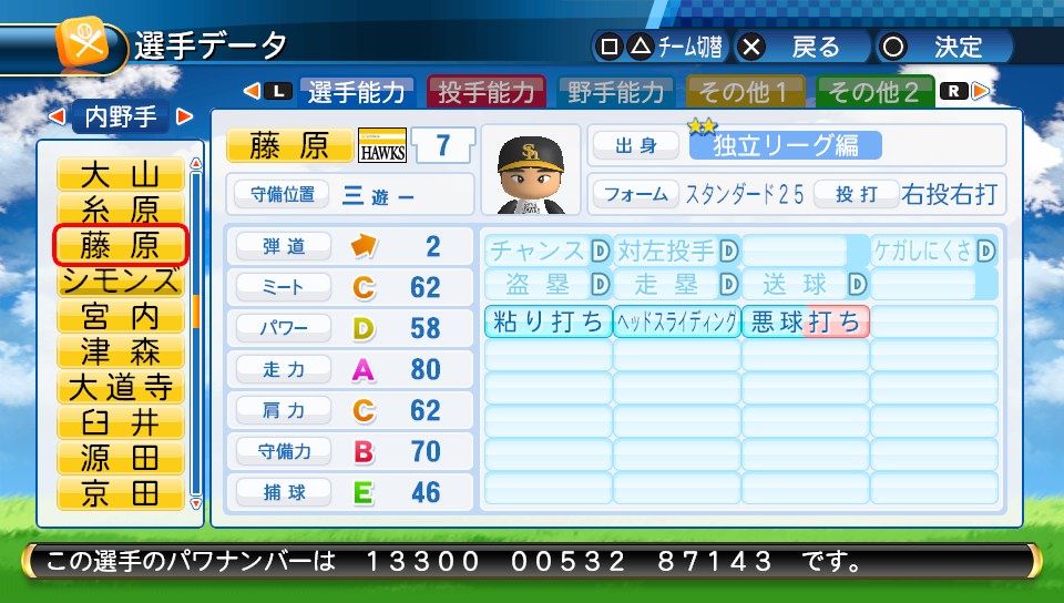 元南海 藤原満 野球解説者 パワナンバー ふらんのブログ 自作選手パワナンバー公開ブログ パワプロ16 パワプロ18 元南海 藤原満 野球解説者 パワナンバー ふらんのブログ 自作選手パワナンバー公開ブログ パワプロ16 パワプロ18