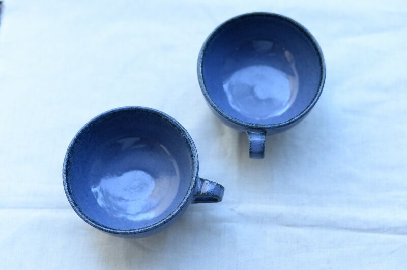 耳付スープカップ　スミレ　陶器　小澤基晴 耳付スープカップ スミレ 陶器 小澤基晴