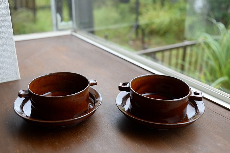 宇田康介 飴釉グラタン皿 2個セット