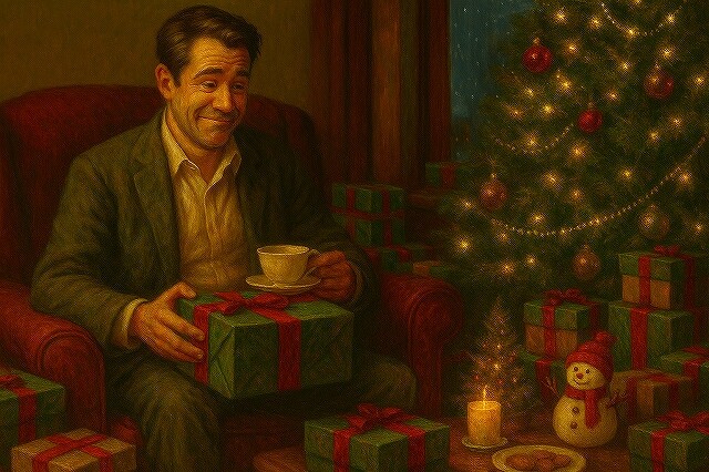 冬の夜、温かなカフェの店内で、人生への労s